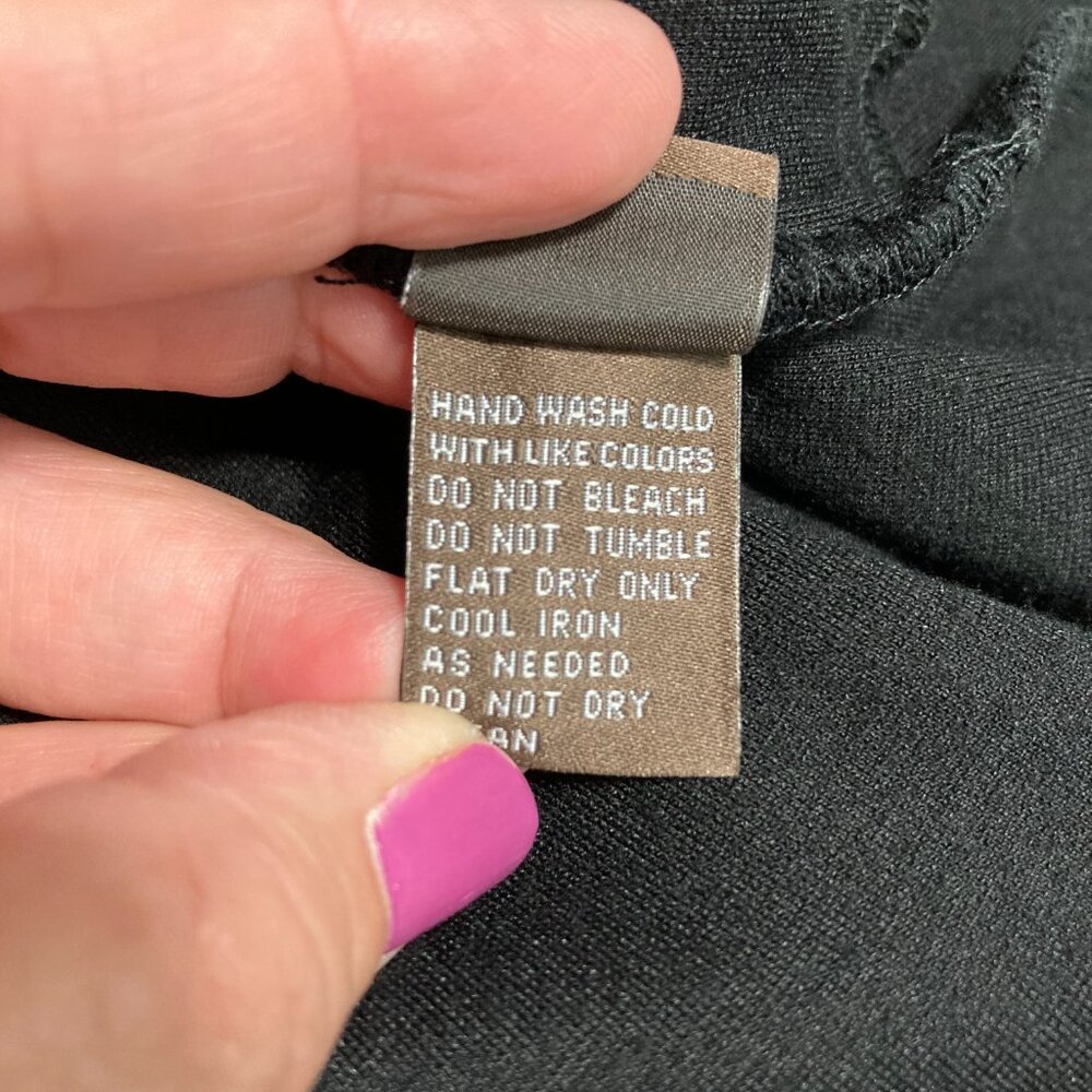 J. Mclaughlin Stretch Solid Black Collared Shirt … - image 8